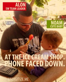 At The Ice Cream Shop. Phone Faced Down.