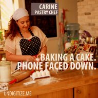 Baking A Cake. Phone Faced Down.