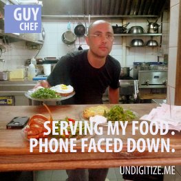 Serving My Food. Phone Faced Down.