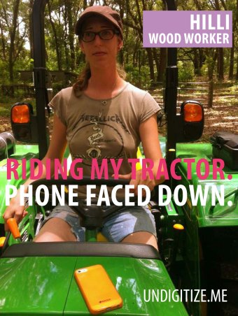 Riding My Tractor. Phone Faced Down.