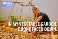 In My Vegetable Garden. Phone Faced Down.