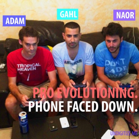 Pro Evolutioning. Phone Faced Down.