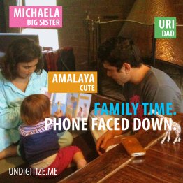Family Time. Phone Faced Down.